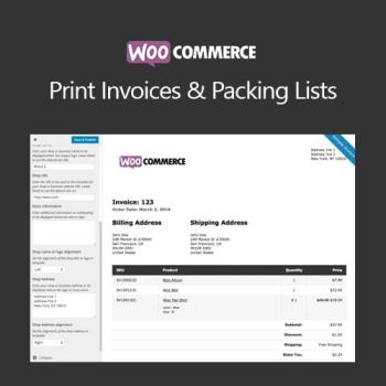 WooCommerce Print Invoices and Packing Lists